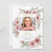 Stof Roze Bloemendienst Order Of Service Programma (Voorkant)