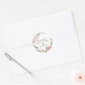 Stof roze bloemige bruidsfeest enveloppe zegel (Envelop)