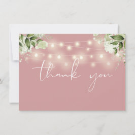 Stof Roze Bloemige Groene Slaglintjes Bedankkaart