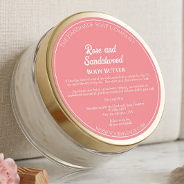Stof Roze Cosmetica Pot Etiket met Ingredienten