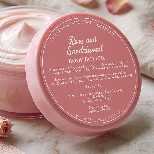 Stof Roze Cosmetica Pot Etiket met Ingredienten