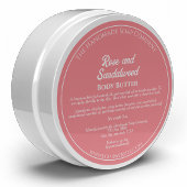 Stof Roze Cosmetica Pot Etiket met Ingredienten