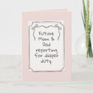 Stof Roze Cute Minimalistische Zwangerschapsaankon Kaart