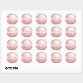 Stof Roze Disco Bal Retro 70er Jaren Adres Sticker (Vel)