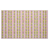 Stof Roze & Gele Rozen Bloemstreep (Fat Quarter)