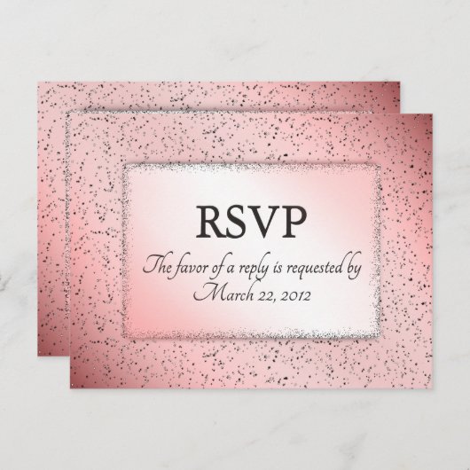 Stof Roze Glitters RSVP met Keuze Menu (Voorkant / Achterkant)