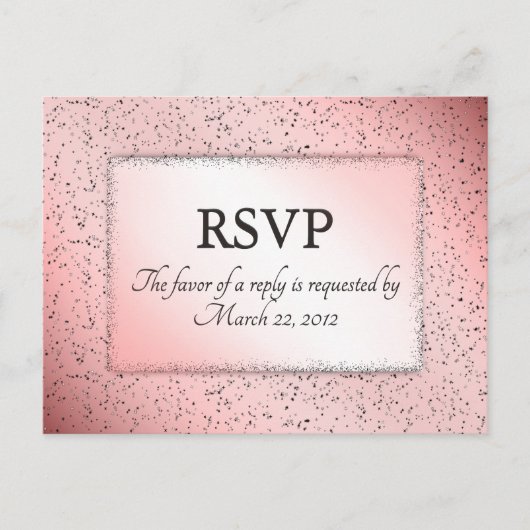 Stof Roze Glitters RSVP met Keuze Menu (Voorkant)