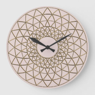 Stof Roze Goud Metallic Cirkel Ontwerp Grote Klok