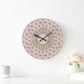 Stof Roze Goud Metallic Cirkel Ontwerp Grote Klok (Huis)