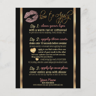 Stof Roze Gouden Glitter Lip Instructies Flyer