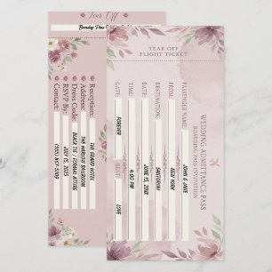 Stof Roze instapkaart Huwelijkskaart Save The Date