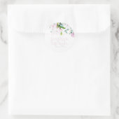 Stof roze magnolia's eucalyptus Dank je  Klassiek Ronde Sticker (Tas)