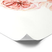 Stof Roze Mauve Bloemen en Groene Welkomstbord Poster (Hoek)