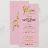 Stof Roze Menu - 3d Goud Tex Minimalistisch Ontwer (Voorkant / Achterkant)