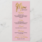 Stof Roze Menu - 3d Goud Tex Minimalistisch Ontwer (Voorkant)