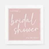 Stof Roze Minimalistische Script Bruidsmeisjesfees Servet (Voorkant)