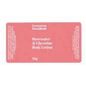 Stof Roze Modern Cosmetica Fles Etiket (Voorkant)