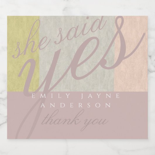 Stof Roze Moderne Bruidsdouche BEDANKT Klassiek Bier Etiket (Enkel label)