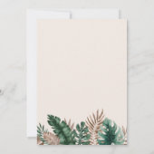 Stof Roze Moderne Tropische Waterverf Trouwdag Kaart (Achterkant)