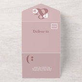 Stof Roze Moderne Typografie Grote Symbolen Trouwe All In One Uitnodiging (Buitenkant)