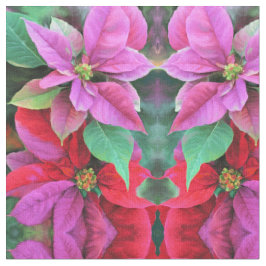 Stof - Roze/Rode Poinsettias