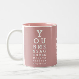 Stof Roze Roze Aangepast Bericht Leuk Oogkaart Tweekleurige Koffiemok