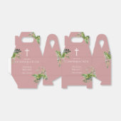 Stof Roze Roze Groene Bevestiging Bedankdoosjes (Uitgevouwen)