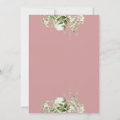 Stof Roze Roze Mooie Bloemige Groene 1e Verjaardag Kaart (Achterkant)