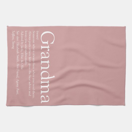 Stof Roze Roze Oma Oma Definitie  Theedoek (Horizontaal)