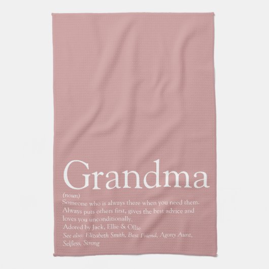 Stof Roze Roze Oma Oma Definitie  Theedoek (Verticaal)