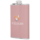 Stof roze roze vos en golfbal aangepaste naam heupfles (Links)