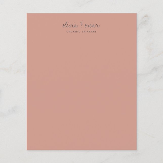 Stof Roze Script Minimalistische Zakelijke Briefpa (Voorkant)