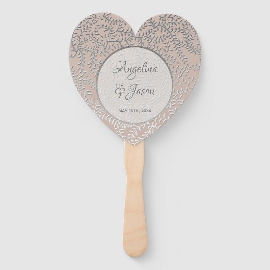 Stof Roze Trouwpartij Handwaaier (Voorkant)