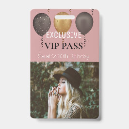 Stof Roze Verjaardagsfeest Foto Pas VIP Badge