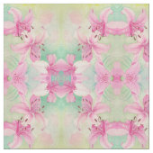 Stof - Roze Waterverf Lelies (Close Up)