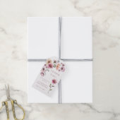 Stof roze wilde bloem bedank kaartjes – Boho W Cadeaulabel (Met Touw)