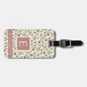 Stof Roze Wit Bloem Paars Bloemen Bagagelabel (Voorkant horizontaal)