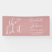 Stof Roze Ze Heeft Het Gedaan Script Afstudeerfees Spandoek (Horizontaal)