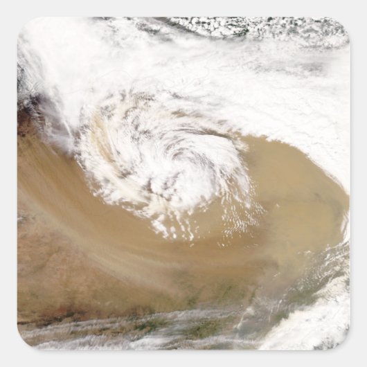 Stof storm in Noord-China 2 Vierkante Sticker (Voorkant)