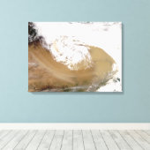 Stof storm in Noord-China Canvas Afdruk (Insitu (Houten vloer))
