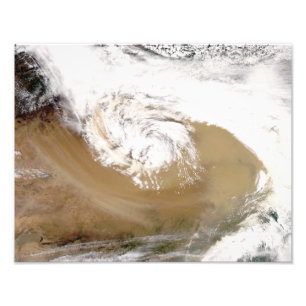 Stof storm in Noord-China Foto Afdruk