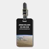 Stof Storm over de Zeeen van de Sahara. Bagagelabel (Voorkant verticaal)