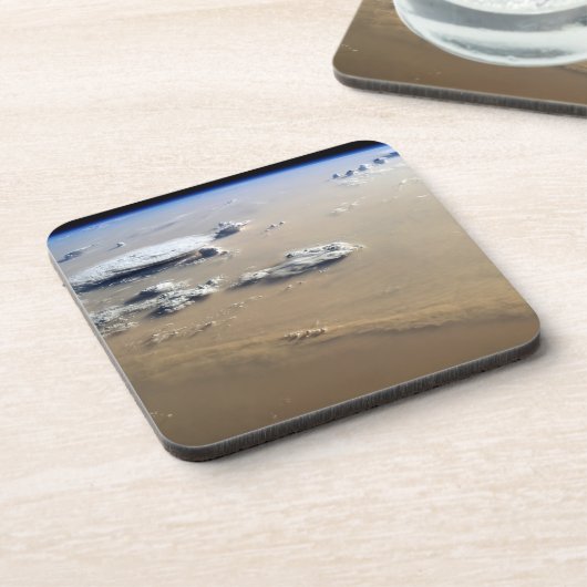 Stof Storm over de Zeeen van de Sahara. Bier Onderzetter (Linkerzijde)