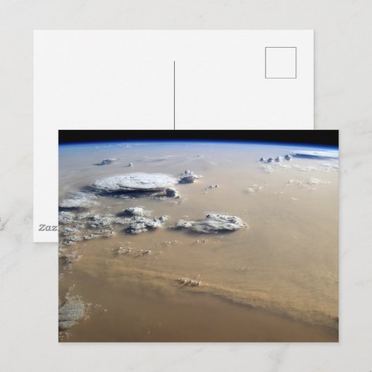 Stof Storm over de Zeeen van de Sahara. Briefkaart (Voorkant / Achterkant)