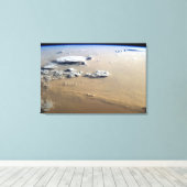 Stof Storm over de Zeeen van de Sahara. Canvas Afdruk (Insitu (Houten vloer))