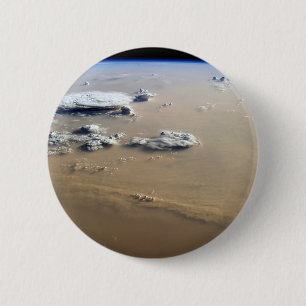 Stof Storm over de Zeeen van de Sahara. Ronde Button 5,7 Cm
