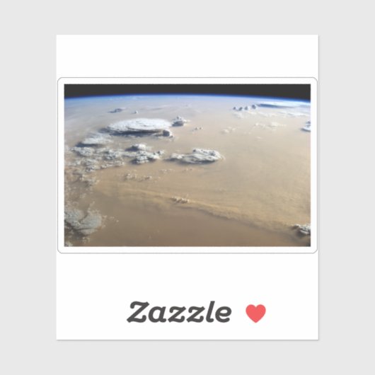 Stof Storm over de Zeeen van de Sahara. Sticker (Vel)