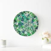 Stof Textuur Groen Bont Design-68745 Grote Klok (Huis)