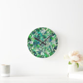 Stof Textuur Groen Bont Design-68745 Ronde Klok (Huis)