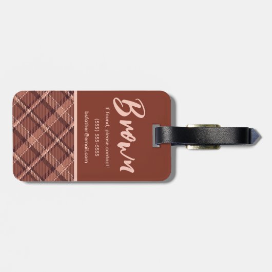 Stof van bruin en van eiwit, geverfd bagagelabel (Achterkant horizontaal)